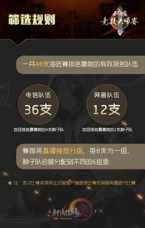 剑网3竞技大师赛海选3.16开幕新赛制公布