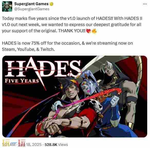 黑帝斯(Hades)五周年庆典活动现正开
