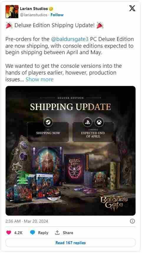 博德之门3豪华版开启预购 博德之门3有必要入豪华版吗