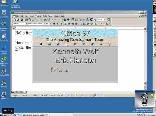 微软隐藏近30年彩蛋 office97下载