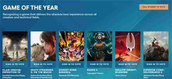 TGA2025投票入口在哪 TGA玩家之声奖