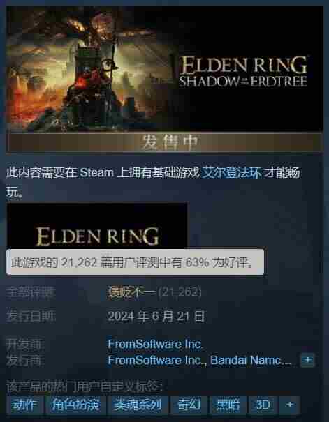 黄金树幽影上线在即!<a href=/news/rjzx/24703.html target=_blank class=infotextkey>艾尔登法环</a>两年来首次以13万玩家峰值