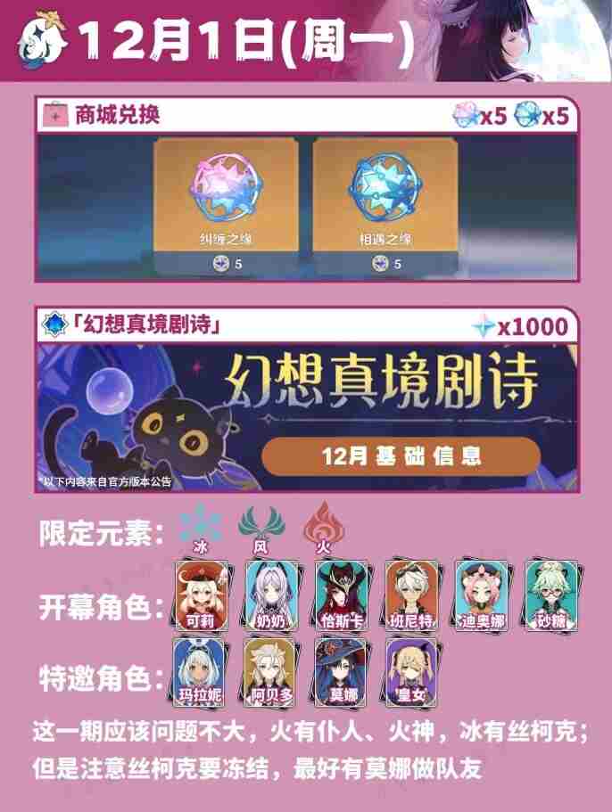 原神「月之三」版本「终北的夜行诗」活动汇总